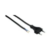Strømkabel, 1,5 meter, 250V, IP20, Sort, Eurostik og afisolerede ledninger, 2,5A