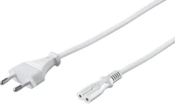 Strømkabel til bærbar, 1,5 meter, han/hun, hvid, PE030715W - MicroConnect
