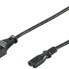 Strømkabel til bærbar, 0,5 meter, sort, H05VV-F2x0.75mm2 CU, hun-stik til 2x hun-stik - MicroConnect