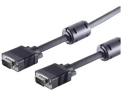SVGA HD15 kabel, M-M, med ferritkerne, dobbeltafskærmet, sort, maks. opløsning Full HD 1920x1080p - MicroConnect