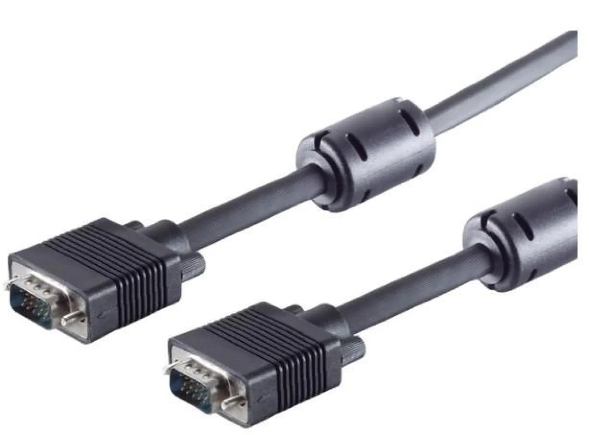 SVGA HD15 kabel, M-M, med ferritkerne, dobbeltafskærmet, sort, maks. opløsning Full HD 1920x1080p - MicroConnect
