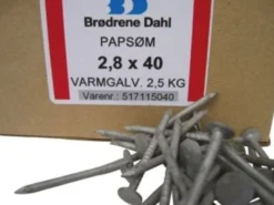 Tagpapsøm 2,8x40mm, varmgalvaniseret - 932 stk.