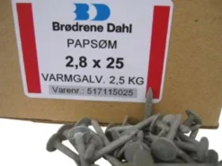 Tagpapsøm, 2,8x25 mm, varmgalvaniseret - 1285 stk. pr. pakke