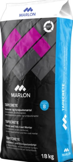 TAPECRETE svumme- og tyndpudsmørtel, 2-komponent, 18 kg - Marlon