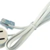 Telefon adapterkabel DK 3-pol hun til RJ45 (8P2C) - 30 cm / Hvid