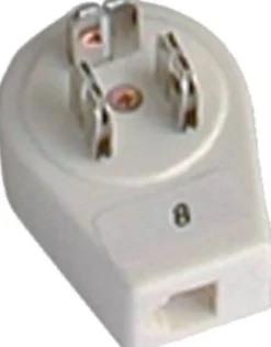 Telefon adapterstik DK 3-pol til RJ11 (6P2C) - Hvid