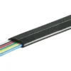 Telefonkabel, fladt, 6 ledere, 100 meter, sort, CCA - MicroConnect