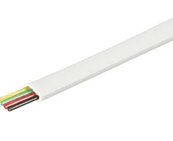 Telefonkabel, fladt, 4-leder, MPK100-4W, 100 meter, hvid - MicroConnect