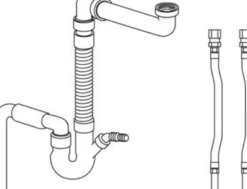 Til/afløbssystem fleksibelt, 400 mm