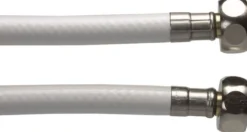 Tilslutningsslange af hvid PVC med omløbere, ½" x ½"