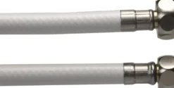 Tilslutningsslange af hvid PVC med omløbere, ⅜" x ½"
