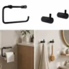 Toiletrulleholder, mat sort, rustfrit stål