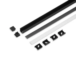 Topmet Aluprofil sæt med SMART10 + C2 CLICK, 2 meter, sort (anodiseret)