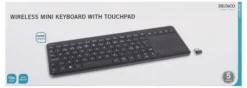 Trådløst Mini tastatur med touchpad (mus), sort