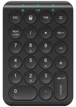 Trådløst numerisk tastatur, 2.4GHz RF, scissor switches, 22 taster, sort
