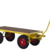 Trækvogn, 1200 kg, med bremse, 100 x 200 cm trælad, lufthjul - Ravendo