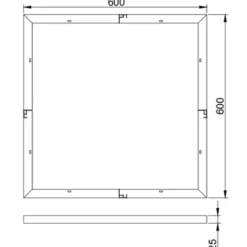 Troldtektramme til 60x60 LED panel, skruemontering