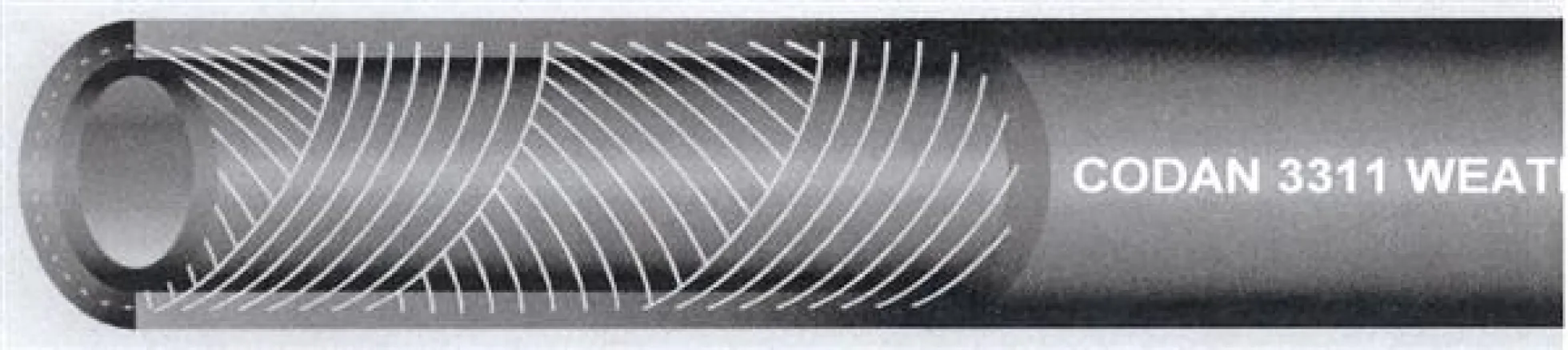 3311 trykluftslange EPDM, 1/4", Bukkeradius 53mm, sort - 50 meter