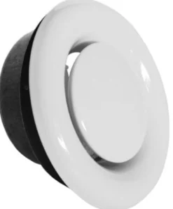 Udsugningsventil, Ø125 mm, med ramme, RAL 9016