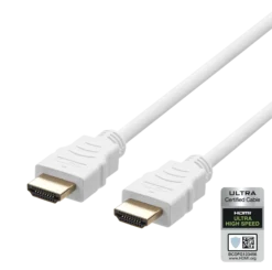 ULTRA High Speed HDMI kabel, 48Gbps, 3 meter, hvid - Deltaco