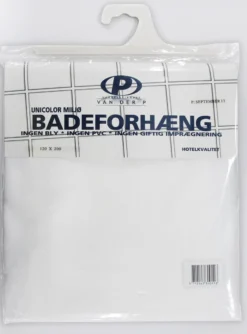 Unicolor badeforhæng, anti-kalk, 120 x 200 cm, hvid