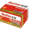 Universalplug UX R, Ø6x35mm med krave - Fischer - 50 stk