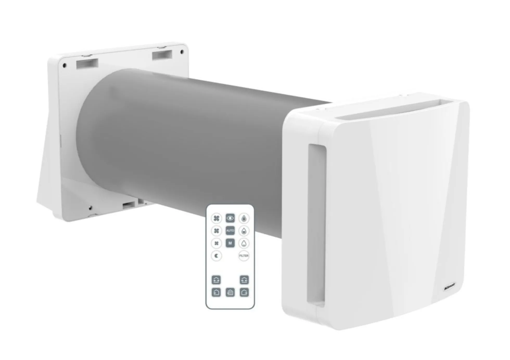 Unoklima Remote 2.0 1-rums ventilator m. varmegenindvinding, hvid - Klimair