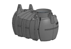 Uponor 2400 l 3-kammertank til gravitation, 5PE