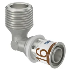 Uponor S-Press MLCP – Vinkelovergang på 90° med preskobling og nippel