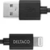 USB-A til Lightning kabel, 1 meter, sort - Deltaco