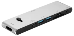 USB-C dockingstation, HDMI/SD/mSD reader, virker med MacBook - Deltaco