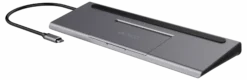 USB-C docking station VGA/DP/HDMI/SD/RJ45/3.5, PD 3.0, space grey - Deltaco