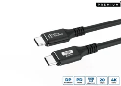 USB-C til USB-C kabel, 2 meter, Premium, 100W, 20Gbps, 4K60Hz