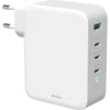 USB-C-vægoplader, 1x USB-A, 3x USB-C, i alt 130 W, hvid