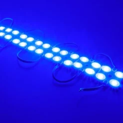 Vandtæt blå LED modul, 12V, 1,44W, IP68, Ideel til skilte og specialløsninger