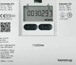 Varmemåler MULTICAL® 403, 10,0 M³/H, 300mm, 2", med batteri til returmontage - Kamstrup