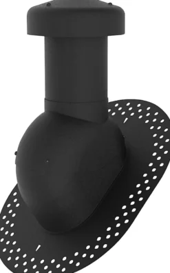 Ventilationshætte Ø160, sort med flange til tagpap + kondensindsats