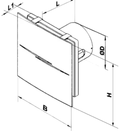 Ventilator Pro 70 uden styring, Ø100 mm, hvid