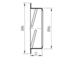 Ventilramme, 160 mm, galvaniseret stål - Lindab