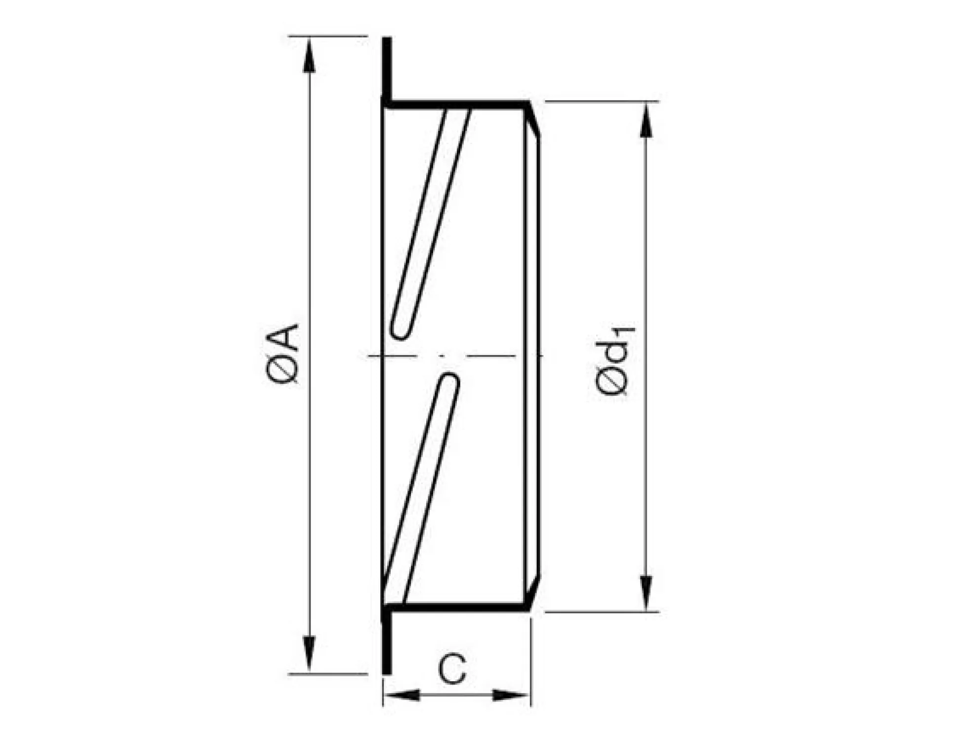 Ventilramme, 160 mm, galvaniseret stål - Lindab