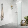 Vetro brusevæg, 90 cm, 6 mm hærdet silkemat glas, EasyClean