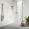 Vetro brusevæg, 70 cm, 6 mm klart hærdet glas, EasyClean