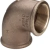 3/4" vinkel 90° muffe/muffe, rødgods, silicium bronze