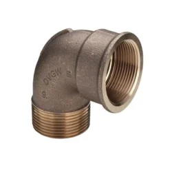 1/2" vinkel 90°, muffe/nippel, rødgods, silicium bronze