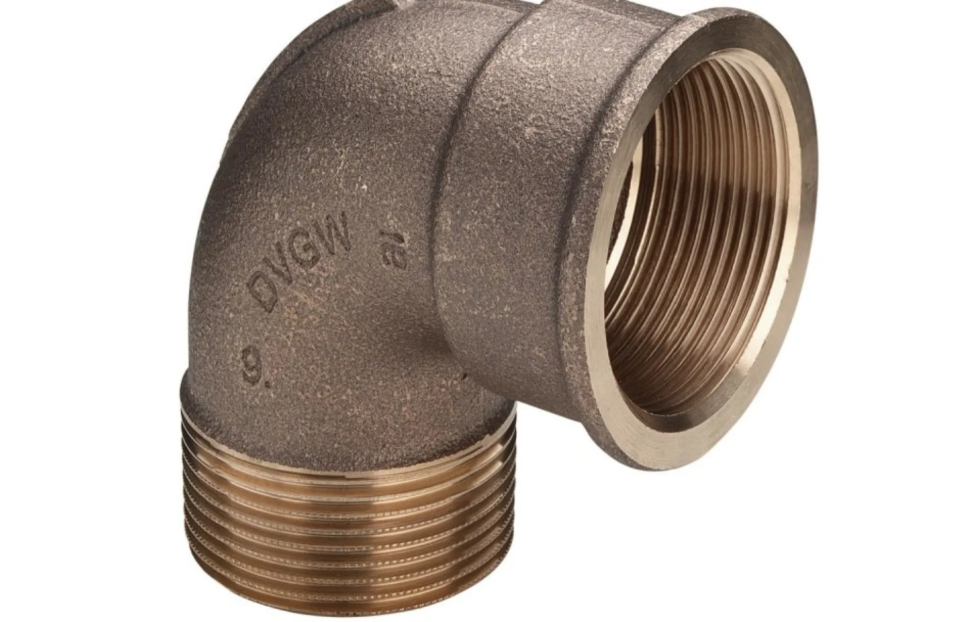 1/2" vinkel 90°, muffe/nippel, rødgods, silicium bronze
