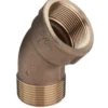 Vinkel 45°, 3/4" muffe/nippel, rødgods, silicium bronze