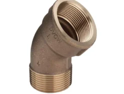 Vinkel 45°, 3/4" muffe/nippel, rødgods, silicium bronze