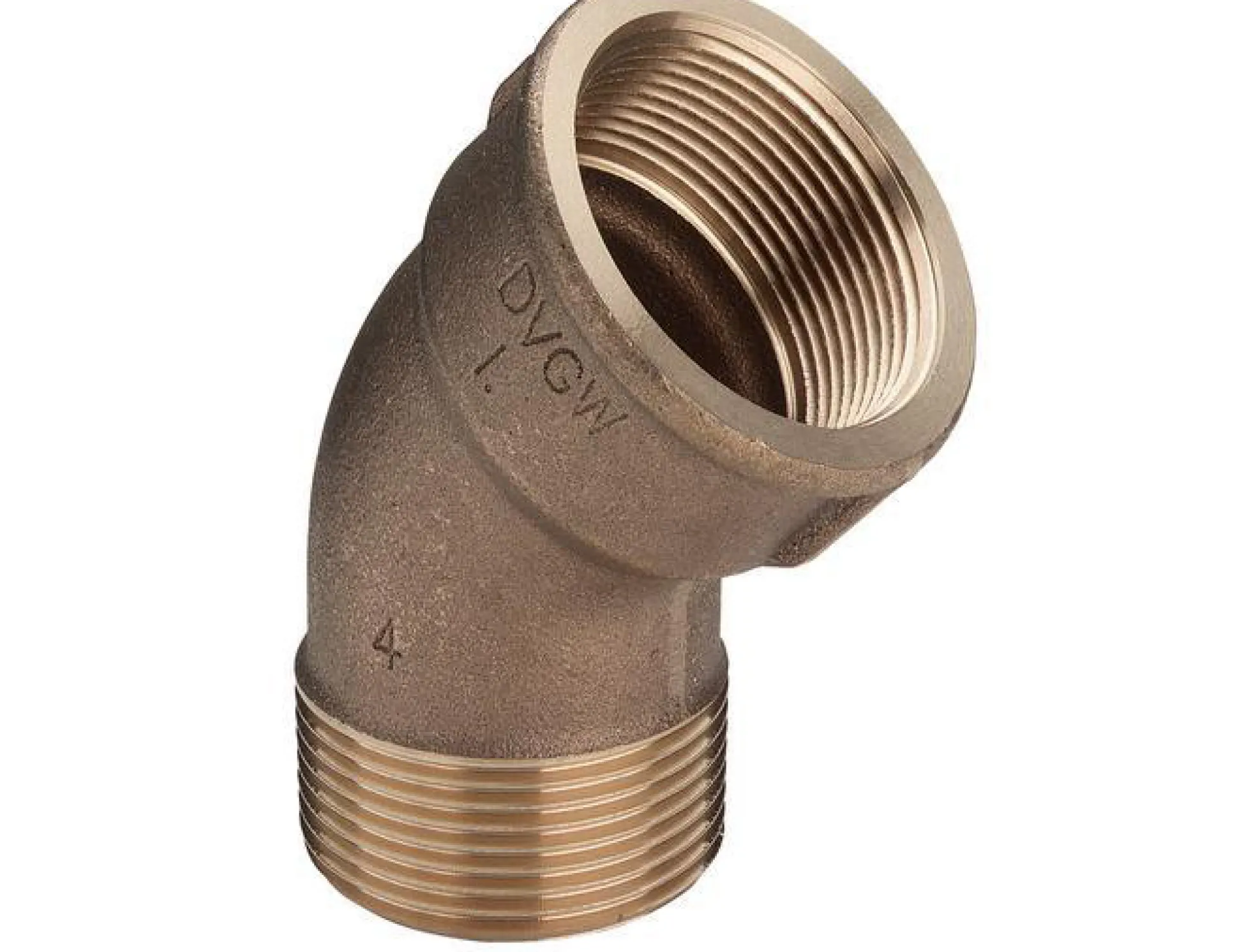 Vinkel 45°, 3/4" muffe/nippel, rødgods, silicium bronze