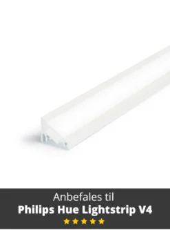 Vinklet aluprofil til bl.a. Philips Hue Lightstrips, Model C - 1 meter