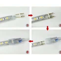 230V LED strip med stik med endeprop (Type Q)